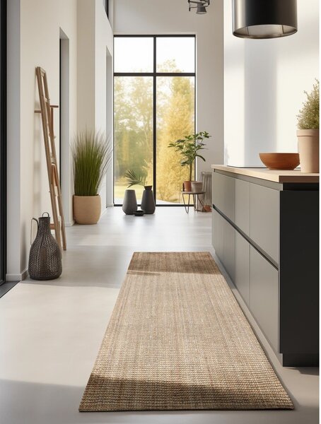 Passatoia di colore naturale in iuta 80x200 cm Bouclé – Hanse Home