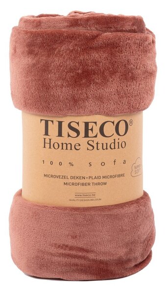 Copriletto color mattone in micropile 220x240 cm Cosy – Tiseco Home Studio