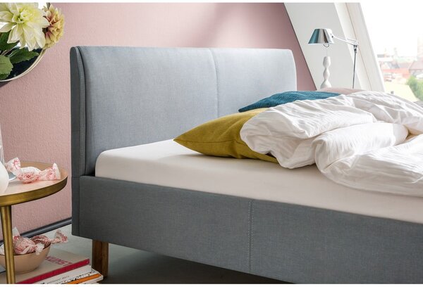 Letto matrimoniale imbottito blu/grigio rete non inclusa 140x200 cm Lena – Meise Möbel