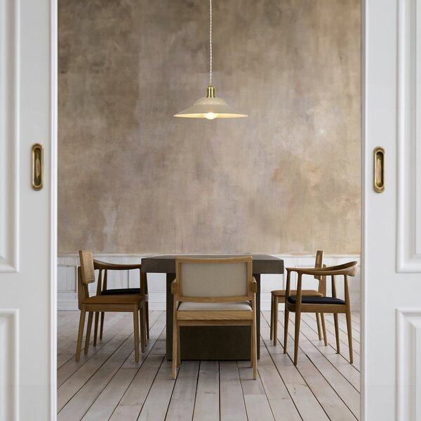 Lampada a sospensione COREP, Louise, dimmerabile, Beige, Soggiorno, Metallo