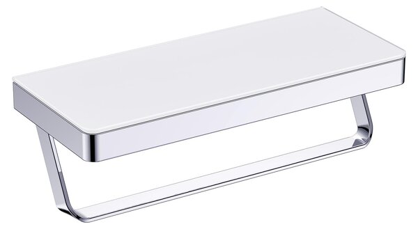 BERNSTEIN portasalviette G504 in acciaio inox con ripiano in vetro - Elegante mensola a muro