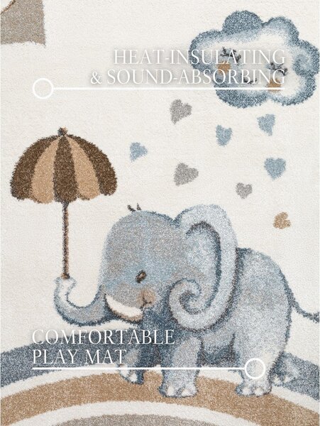 Tappeto per bambini crema 120x170 cm Walk like an Elephant Rainy Party - Villeroy&Boch