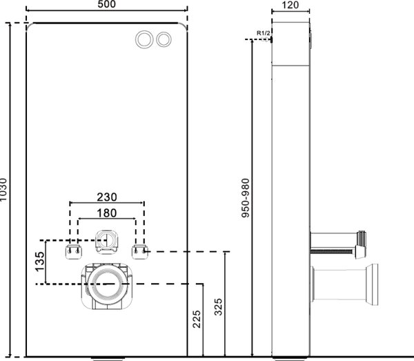 Mexen Tex Air G struttura esterna pneumatica WC, vetro bianco - 61150A-20
