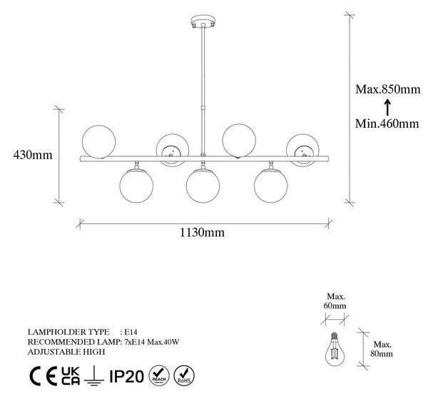 Lampadario bianco/color ottone con paralume in vetro Fazli – Opviq lights