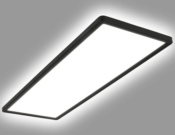 Plafoniera LED 24W Rettangolare SwitchCCT Selezionabile 580x200 mm Bifacciale Nero Selezionabile (Caldo-Neutro-Freddo)