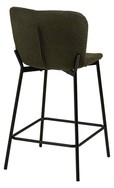 Sgabello da bar verde scuro imbottito (altezza della seduta 65 cm) Maceda – House Nordic