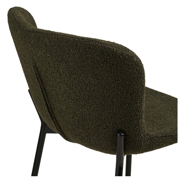 Sgabello da bar verde scuro imbottito (altezza della seduta 65 cm) Maceda – House Nordic