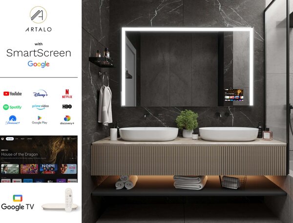 Specchio LED in cornice per bagno M2