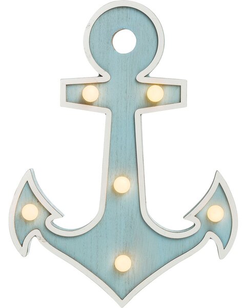 Lampada da parete decorativa a LED ANKER Design, legno, blu bianco, H 40 cm