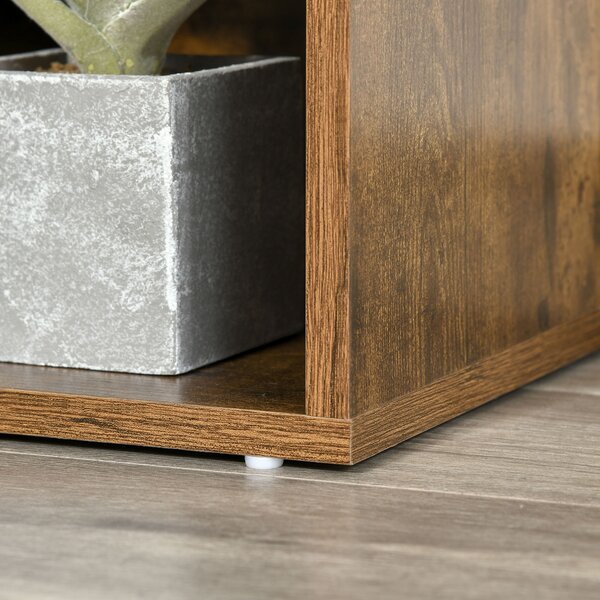 HOMCOM Libreria panca 2 in 1 con cuscini per seduta, scaffale a cubo 6 scomparti aperti, 102 x 30 x 61 cm, marrone rustico | Aosom Italy