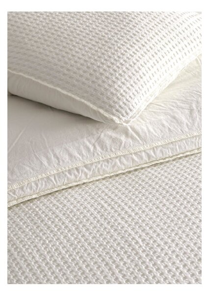 Set copripiumino e federa bianco in cotone renforcé per letto singolo 140x200 cm Waffle Striped – Mila Home Luxury