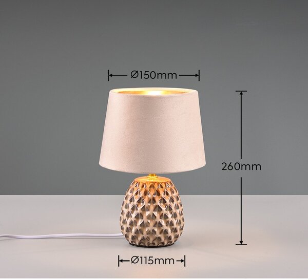 Lampada da tavolo beige (altezza 27 cm) Ariana - Reality