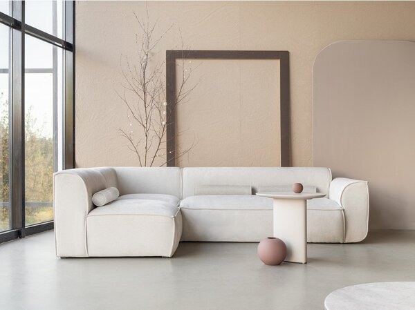 Divano angolare componibile color crema (con penisola a sinistra) Flex Felix – Miuform