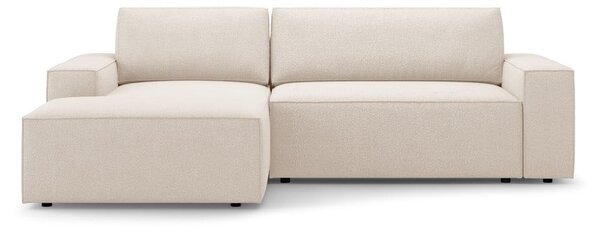 Divano letto in tessuto bouclé beige (angolo sinistro) Jodie - Micadoni Home