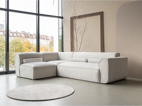Divano angolare componibile color crema (con penisola a sinistra) Flex Felix – Miuform