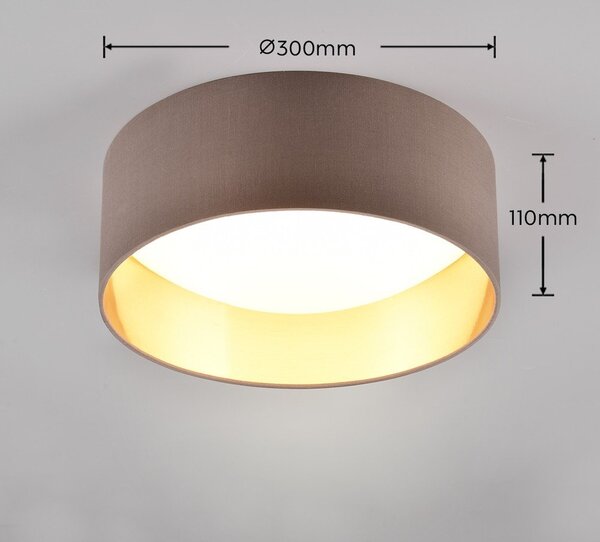 Marrone chiaro Plafoniera LED ø 30 cm Locarno - Reality