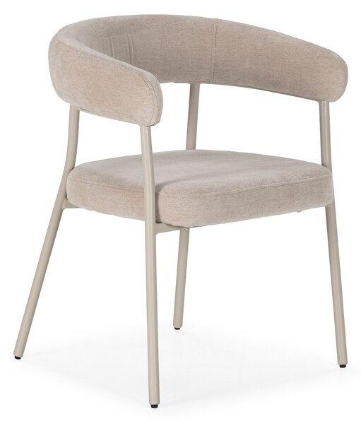 Set di sedie da pranzo beige in imbottito con braccioli 2 pz Yuri – MOME