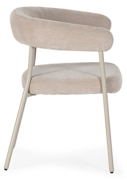 Set di sedie da pranzo beige in imbottito con braccioli 2 pz Yuri – MOME