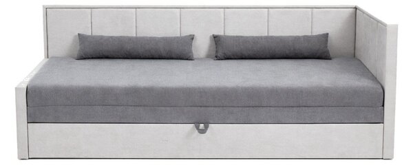 Divano grigio allungabile/con contenitore e rivestimento in ciniglia 214 cm Fulgeo – ELTAP