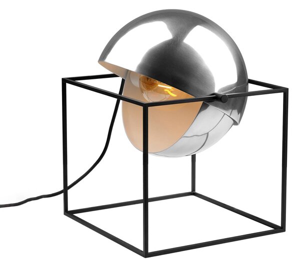Carpyen Lampada da tavolo El Cubo con sfera in cromo