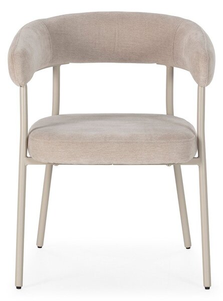 Set di sedie da pranzo beige in imbottito con braccioli 2 pz Yuri – MOME