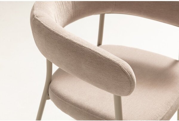 Set di sedie da pranzo beige in imbottito con braccioli 2 pz Yuri – MOME