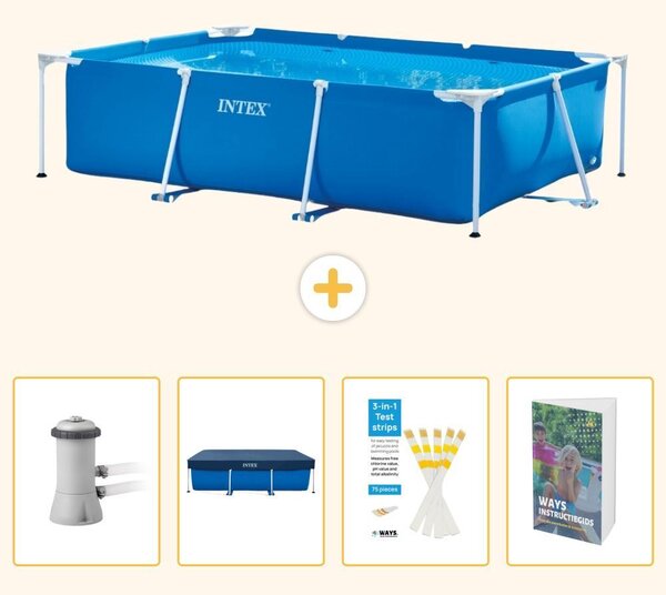 Piscina fuori terra rettangolare - 300x200x75 cm - 5 pezzi - Modello SCB129