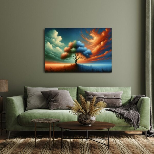 Quadro su tela – Albero della vita nel vortice di colori
