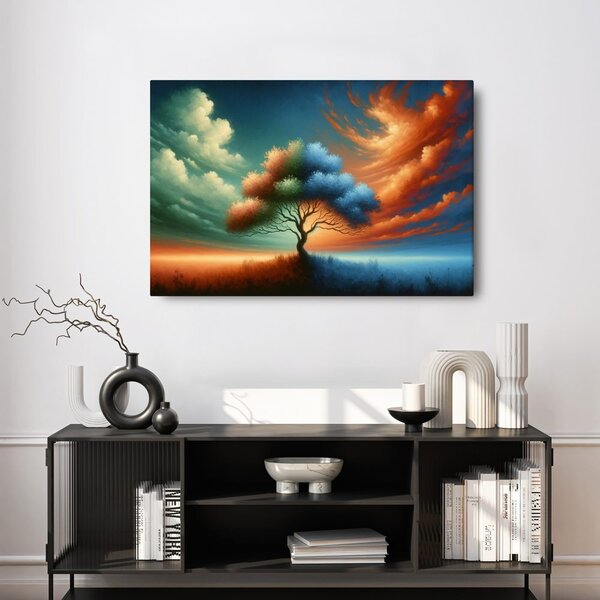 Quadro su tela – Albero della vita nel vortice di colori