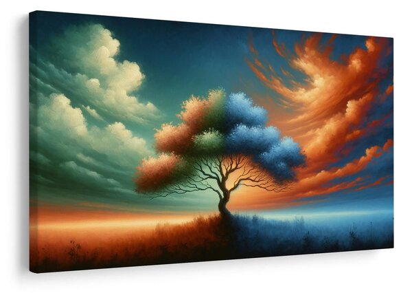Quadro su tela – Albero della vita nel vortice di colori
