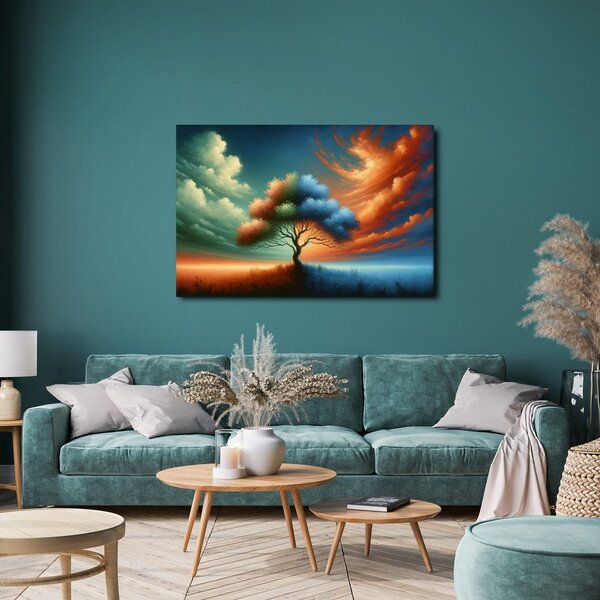 Quadro su tela – Albero della vita nel vortice di colori