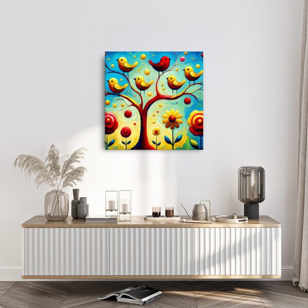 Quadro su tela – Fiori e albero della vita