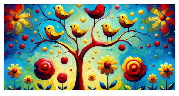 Quadro su tela – Albero della vita colorato