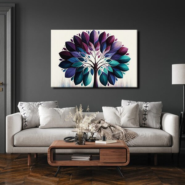 Quadro su tela – Albero della vita in armonia blu