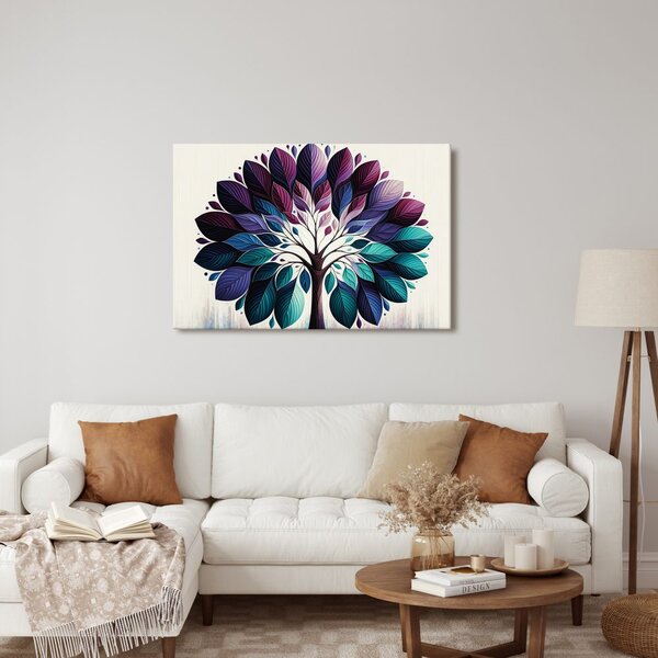 Quadro su tela – Albero della vita in armonia blu
