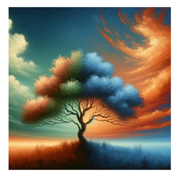 Quadro su tela – Albero della vita tra gli elementi