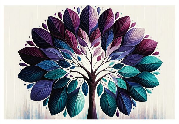 Quadro su tela – Albero della vita in armonia blu