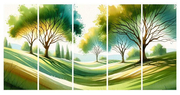 Quadri 5 pezzi – Calmo albero della vita