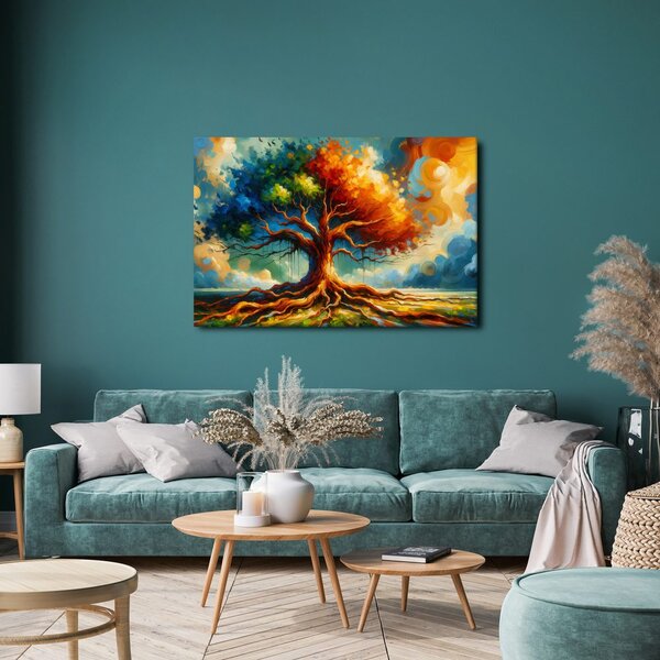 Quadro su tela – Albero della vita nei colori autunnali