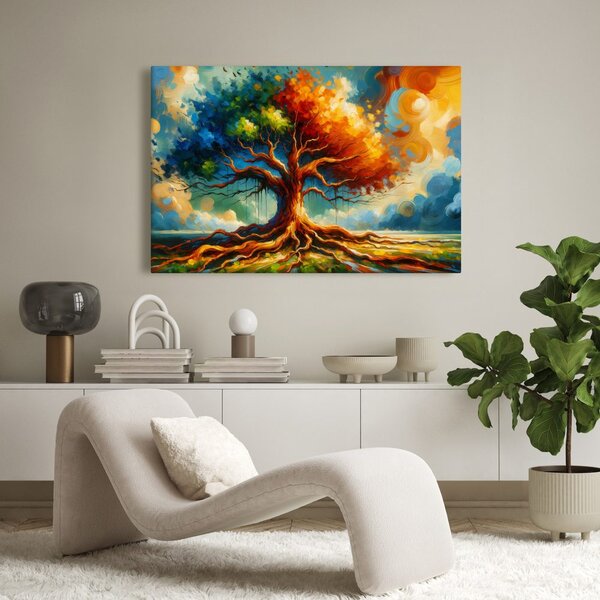 Quadro su tela – Albero della vita nei colori autunnali