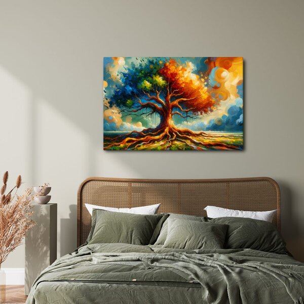 Quadro su tela – Albero della vita nei colori autunnali