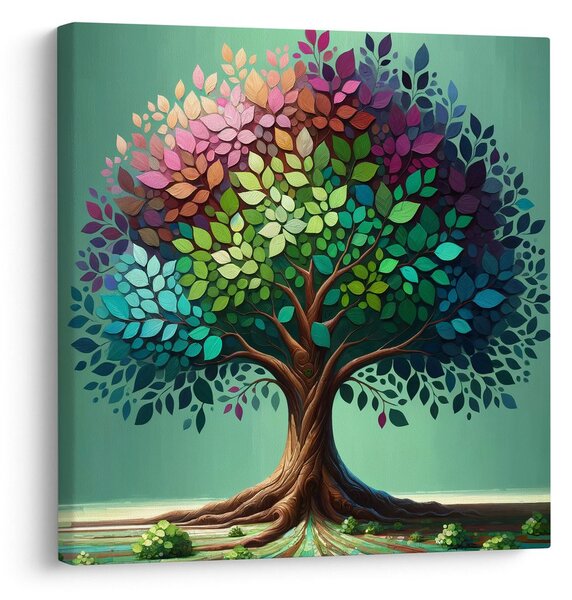 Quadro su tela – Albero della vita colorato su tela