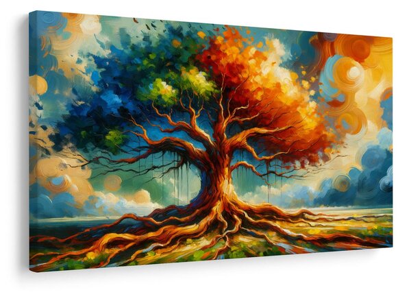 Quadro su tela – Albero della vita nei colori autunnali