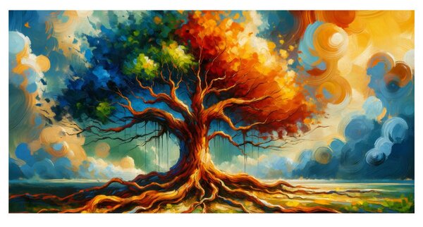 Quadro su tela – Albero della vita al bagliore del sole