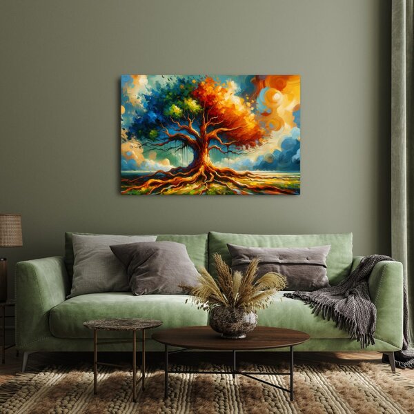 Quadro su tela – Albero della vita nei colori autunnali