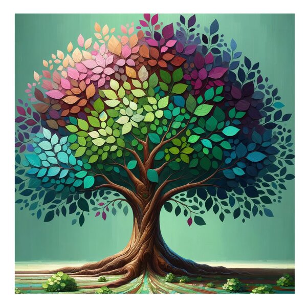 Quadro su tela – Albero della vita colorato su tela