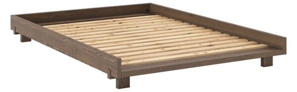 Letto matrimoniale marrone in pino massiccio con rete inclusa 140x200 cm Social – Karup Design