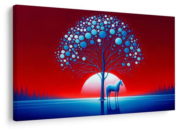 Quadro su tela – Albero della vita con cavallo
