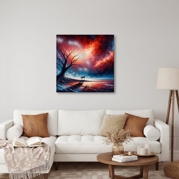 Quadro su tela – Albero della vita sotto il cielo stellato