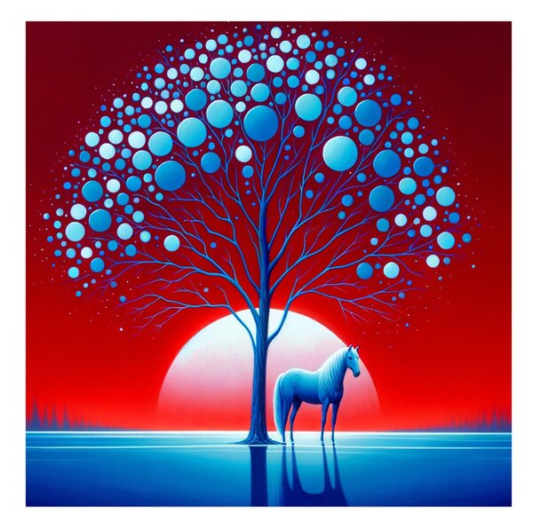 Quadro su tela – Magico albero della vita nel paesaggio